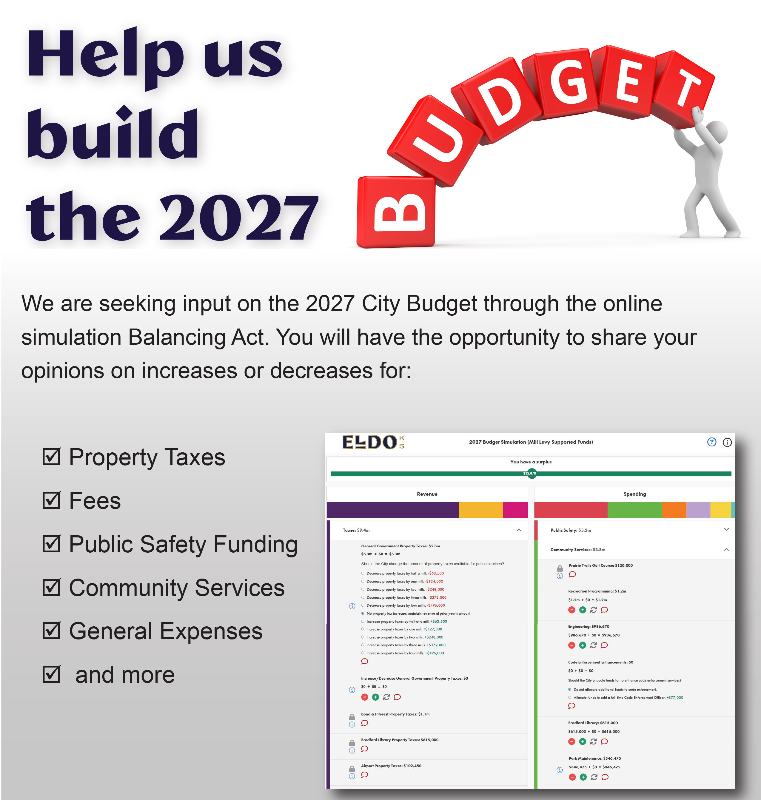 2027 Budget input website