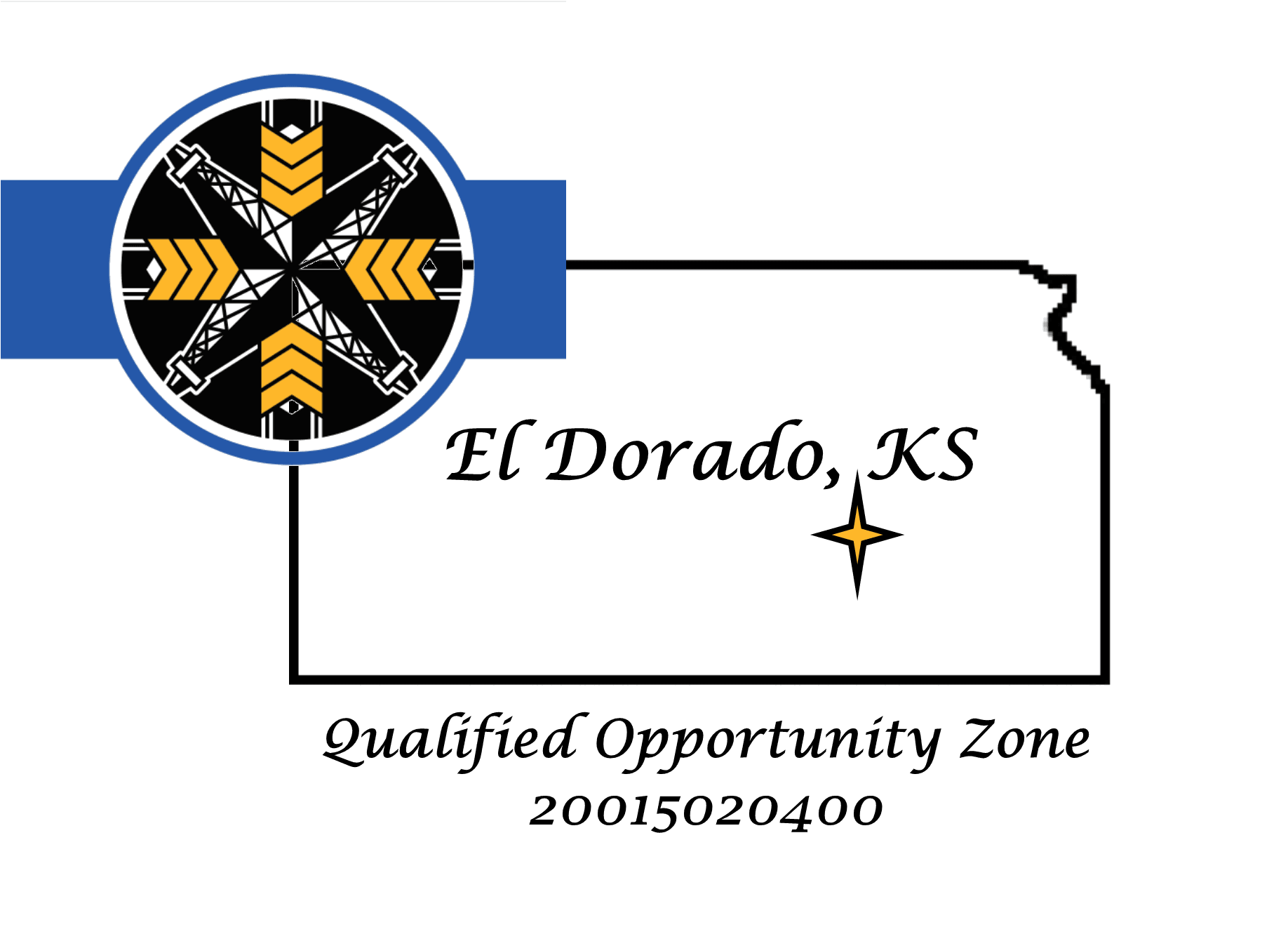 Opportunity Zone logo with Flag