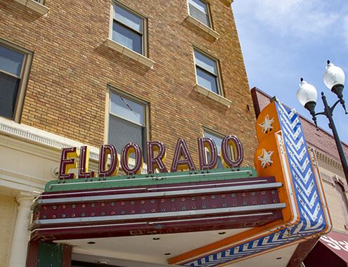 Historical building with a EL DORADO light sign