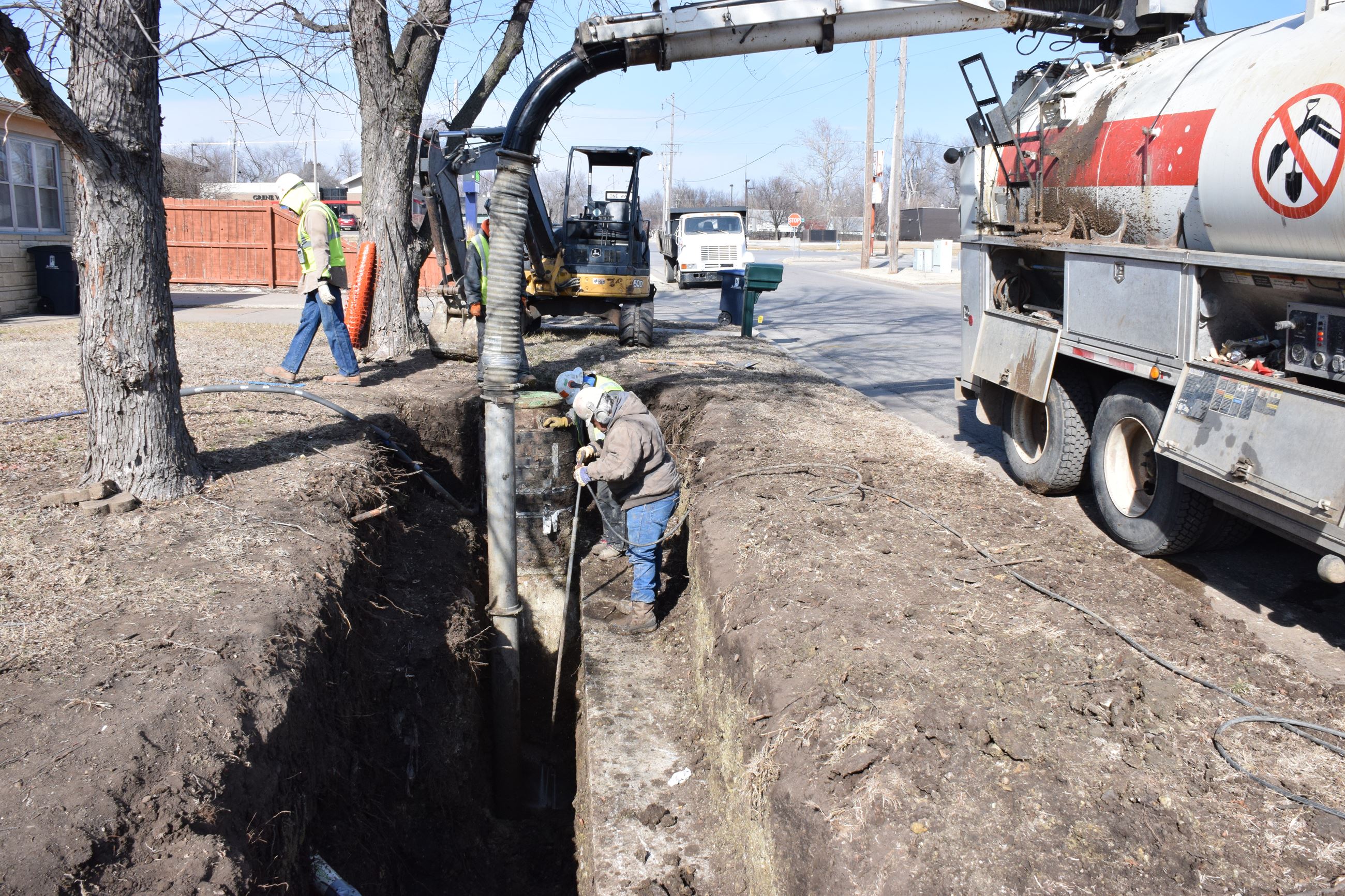 Man working on a sewer project.